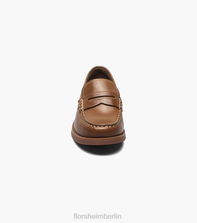 D280497 Cognac Schuhwerk Kinder Florsheim Krocket jr. Moc-Toe-Penny-Loafer