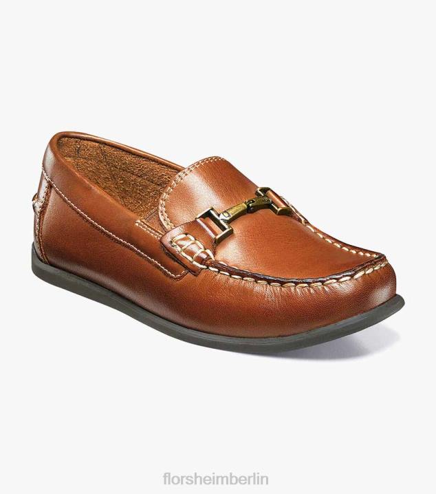 D280500 Sattelbräune Schuhwerk Kinder Florsheim Jasper jr. Moc-Toe-Slipper