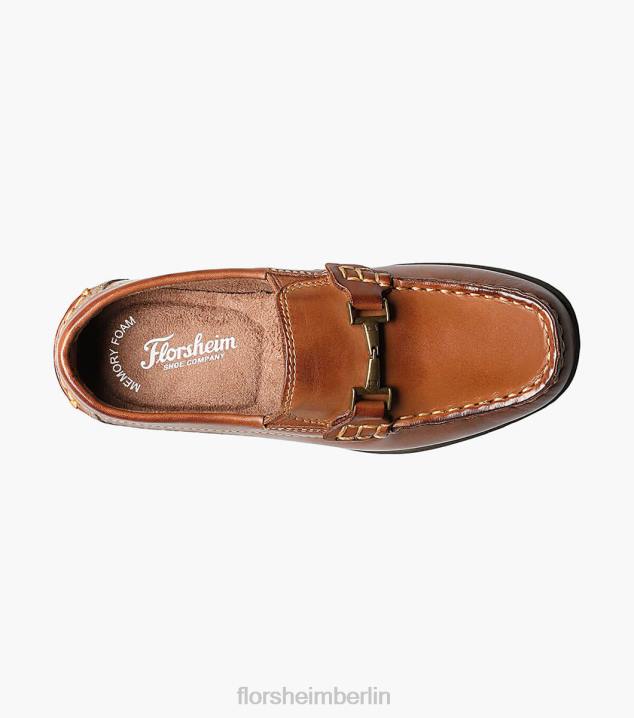 D280500 Sattelbräune Schuhwerk Kinder Florsheim Jasper jr. Moc-Toe-Slipper