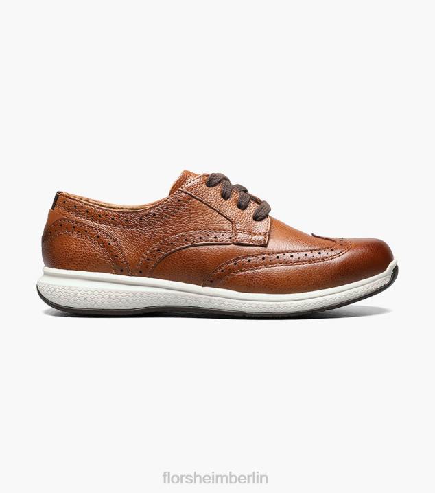 D280442 Cognac Schuhwerk Kinder Florsheim Great Lakes Jr. Flügelspitzen-Oxford
