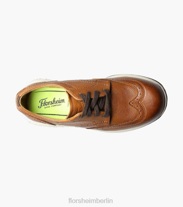 D280442 Cognac Schuhwerk Kinder Florsheim Great Lakes Jr. Flügelspitzen-Oxford