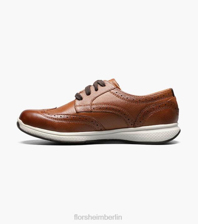 D280442 Cognac Schuhwerk Kinder Florsheim Great Lakes Jr. Flügelspitzen-Oxford