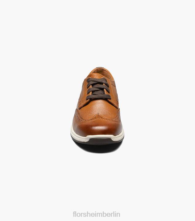 D280442 Cognac Schuhwerk Kinder Florsheim Great Lakes Jr. Flügelspitzen-Oxford