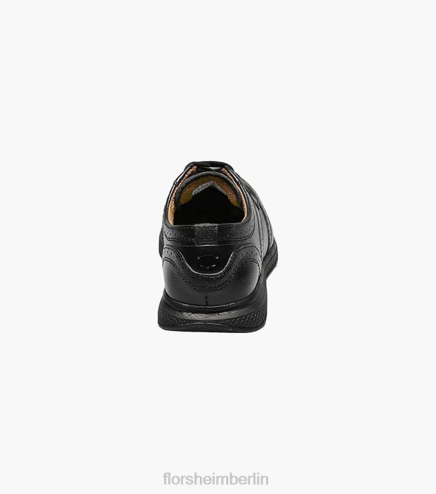D280443 Schwarz Schuhwerk Kinder Florsheim Great Lakes Jr. Flügelspitzen-Oxford