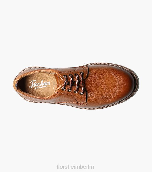 D280452 Cognac Schuhwerk Kinder Florsheim supacush jr. Oxford mit schlichter Zehenpartie