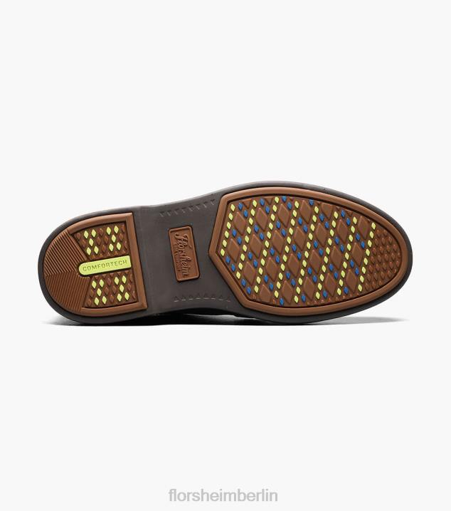 D280454 braun getrommelt Schuhwerk Kinder Florsheim supacush jr. Oxford mit schlichter Zehenpartie