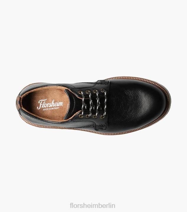 D280456 Schwarz Schuhwerk Kinder Florsheim supacush jr. Oxford mit schlichter Zehenpartie