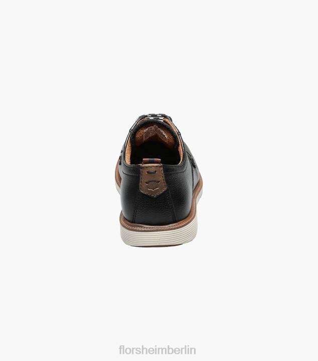 D280456 Schwarz Schuhwerk Kinder Florsheim supacush jr. Oxford mit schlichter Zehenpartie