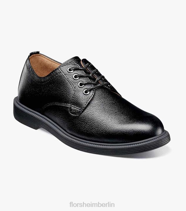 D280457 schwarz getrommelt Schuhwerk Kinder Florsheim supacush jr. Oxford mit schlichter Zehenpartie