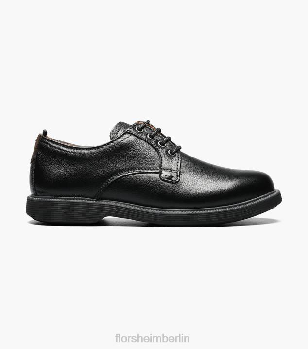 D280457 schwarz getrommelt Schuhwerk Kinder Florsheim supacush jr. Oxford mit schlichter Zehenpartie