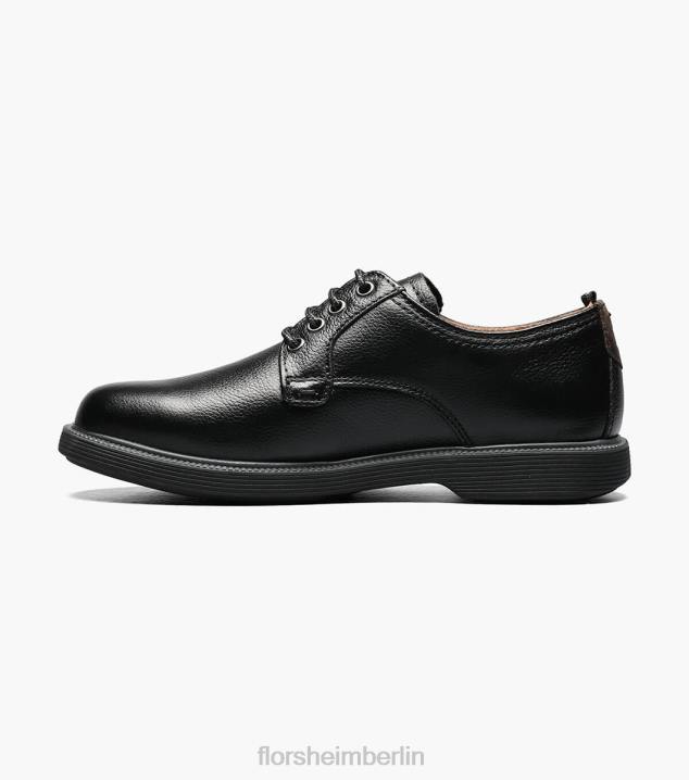 D280457 schwarz getrommelt Schuhwerk Kinder Florsheim supacush jr. Oxford mit schlichter Zehenpartie