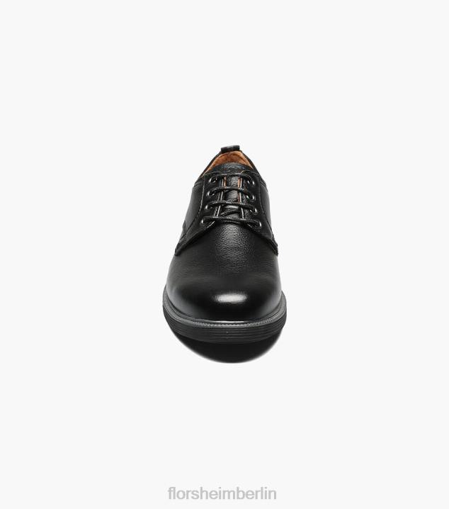 D280457 schwarz getrommelt Schuhwerk Kinder Florsheim supacush jr. Oxford mit schlichter Zehenpartie