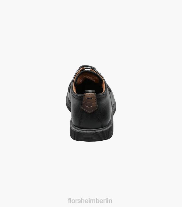 D280457 schwarz getrommelt Schuhwerk Kinder Florsheim supacush jr. Oxford mit schlichter Zehenpartie