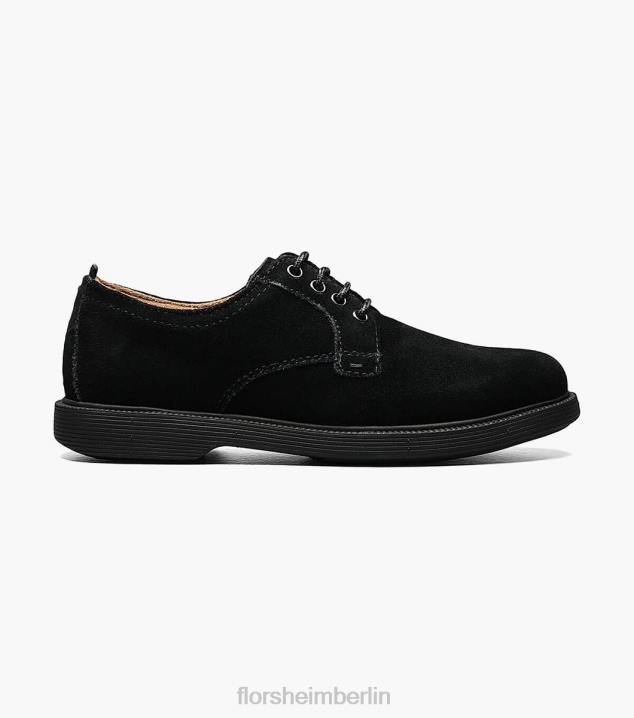 D280458 schwarzes Wildleder Schuhwerk Kinder Florsheim supacush jr. Oxford mit schlichter Zehenpartie