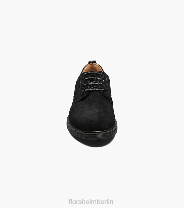 D280458 schwarzes Wildleder Schuhwerk Kinder Florsheim supacush jr. Oxford mit schlichter Zehenpartie