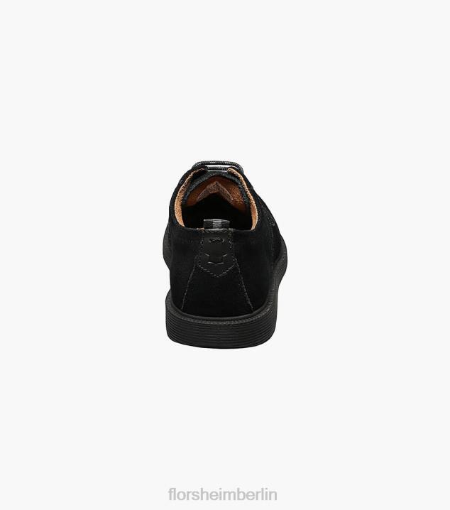 D280458 schwarzes Wildleder Schuhwerk Kinder Florsheim supacush jr. Oxford mit schlichter Zehenpartie