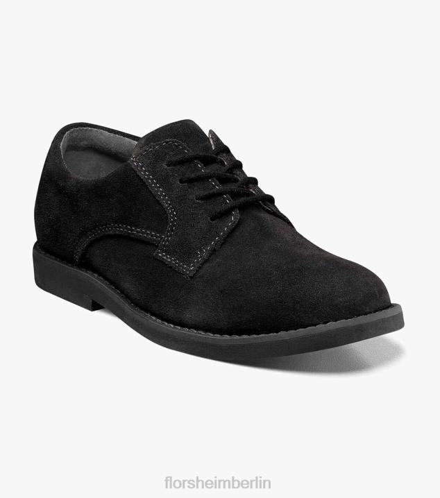 D280460 Schwarz Schuhwerk Kinder Florsheim Kearny Jr. Oxford mit schlichter Zehenpartie