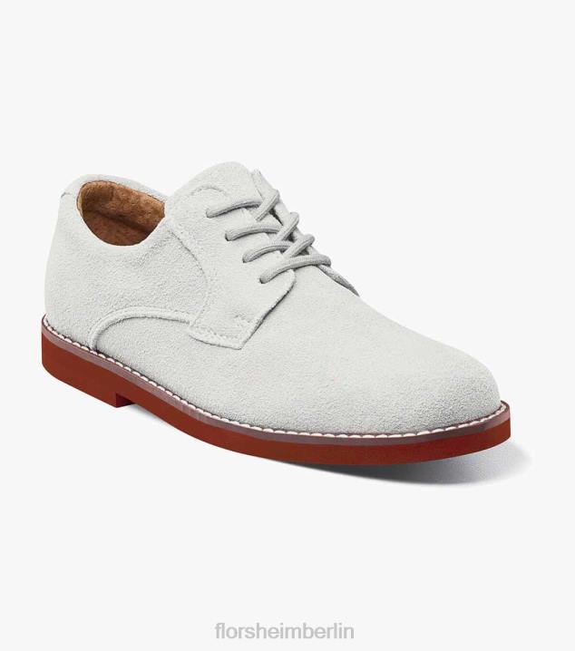 D280461 Weiss Schuhwerk Kinder Florsheim Kearny Jr. Oxford mit schlichter Zehenpartie