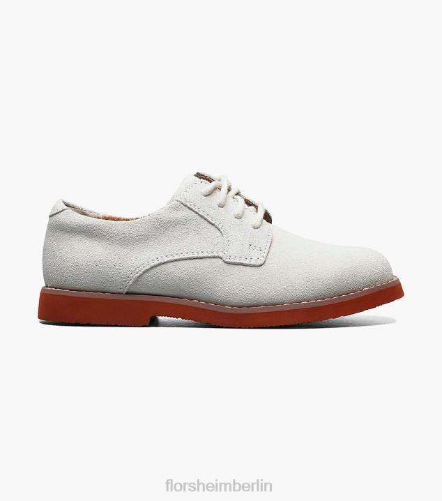 D280461 Weiss Schuhwerk Kinder Florsheim Kearny Jr. Oxford mit schlichter Zehenpartie