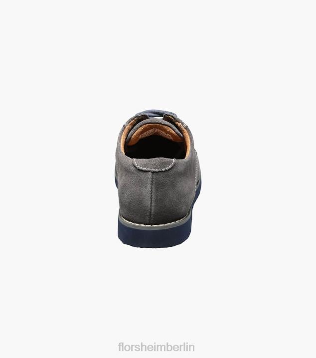 D280462 graues Wildleder Schuhwerk Kinder Florsheim Kearny Jr. Oxford mit schlichter Zehenpartie