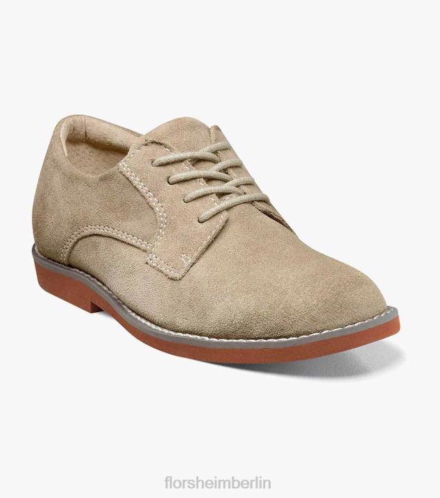D280463 Sand Schuhwerk Kinder Florsheim Kearny Jr. Oxford mit schlichter Zehenpartie