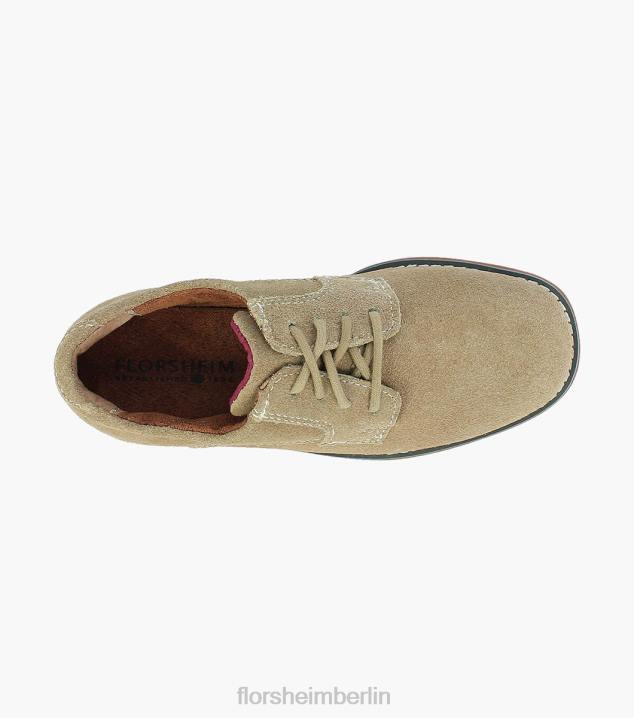 D280463 Sand Schuhwerk Kinder Florsheim Kearny Jr. Oxford mit schlichter Zehenpartie