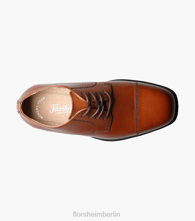 D280470 Cognac Schuhwerk Kinder Florsheim offenbaren jr. Cap Toe Oxford