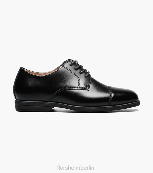 D280471 Schwarz Schuhwerk Kinder Florsheim offenbaren jr. Cap Toe Oxford