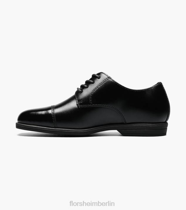 D280471 Schwarz Schuhwerk Kinder Florsheim offenbaren jr. Cap Toe Oxford