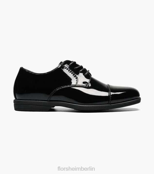 D280473 schwarzes Lackleder Schuhwerk Kinder Florsheim offenbaren jr. Cap Toe Oxford