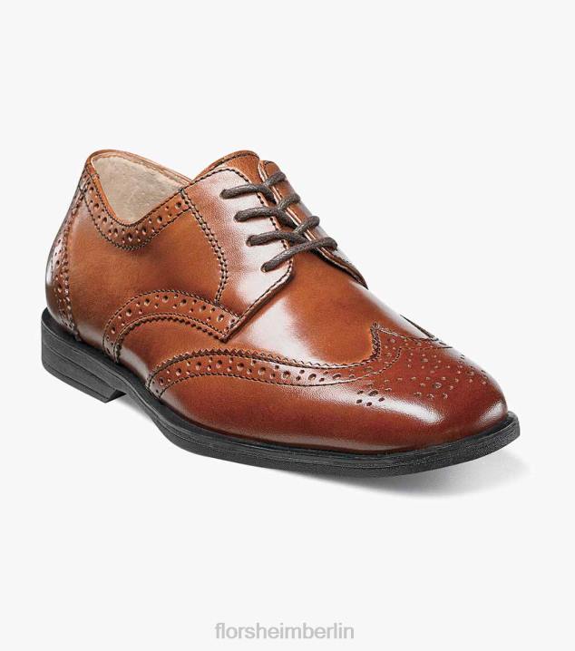 D280483 Cognac Schuhwerk Kinder Florsheim offenbaren jr. Flügelspitzen-Oxford