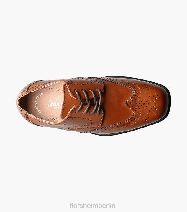 D280483 Cognac Schuhwerk Kinder Florsheim offenbaren jr. Flügelspitzen-Oxford