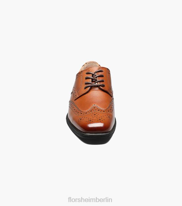 D280483 Cognac Schuhwerk Kinder Florsheim offenbaren jr. Flügelspitzen-Oxford