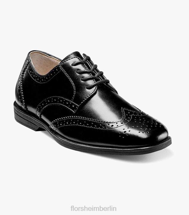 D280484 Schwarz Schuhwerk Kinder Florsheim offenbaren jr. Flügelspitzen-Oxford