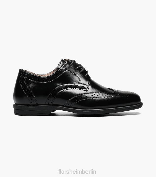 D280484 Schwarz Schuhwerk Kinder Florsheim offenbaren jr. Flügelspitzen-Oxford