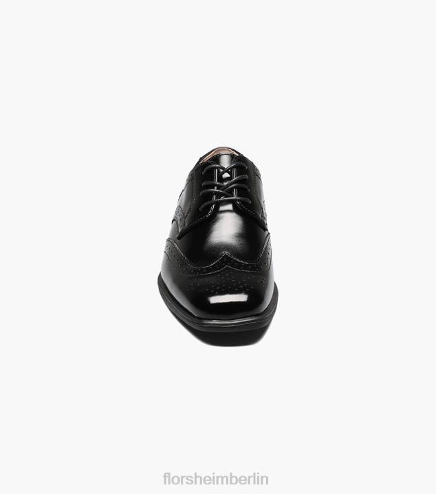 D280484 Schwarz Schuhwerk Kinder Florsheim offenbaren jr. Flügelspitzen-Oxford