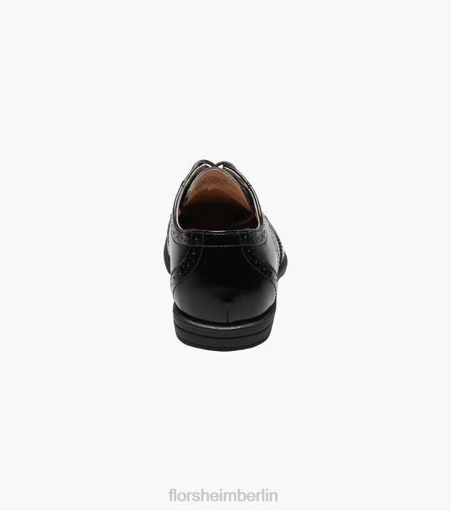 D280484 Schwarz Schuhwerk Kinder Florsheim offenbaren jr. Flügelspitzen-Oxford