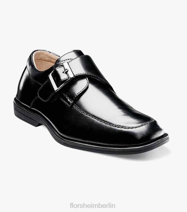 D280485 Schwarz Schuhwerk Kinder Florsheim offenbaren jr. Moc Toe Monk Strap Oxford