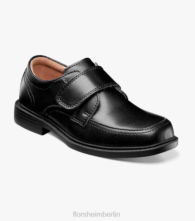 D280492 Schwarz Schuhwerk Kinder Florsheim Berwyn Jr. II Moc-Zehenriemen