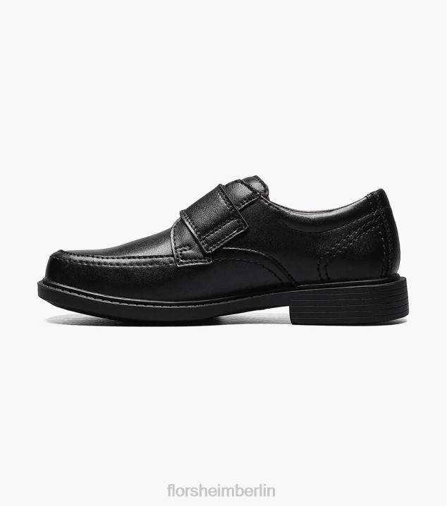 D280492 Schwarz Schuhwerk Kinder Florsheim Berwyn Jr. II Moc-Zehenriemen