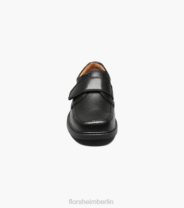 D280492 Schwarz Schuhwerk Kinder Florsheim Berwyn Jr. II Moc-Zehenriemen