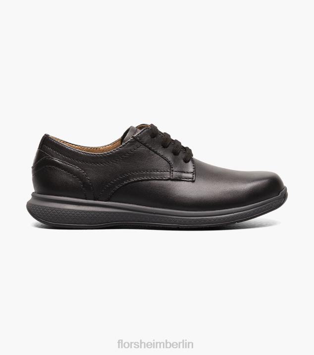 D280503 Schwarz Schuhwerk Kinder Florsheim Great Lakes Jr. Oxford mit schlichter Zehenpartie