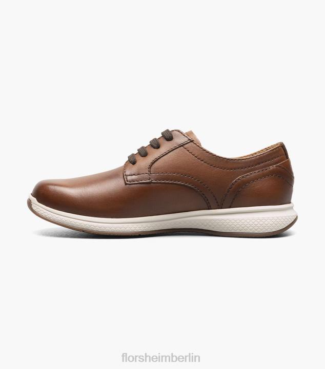 D280504 Cognac Schuhwerk Kinder Florsheim Great Lakes Jr. Oxford mit schlichter Zehenpartie