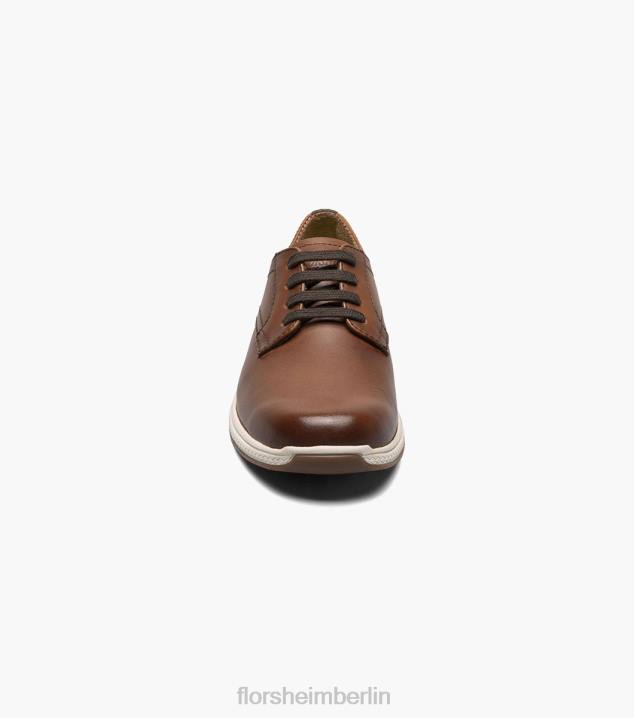 D280504 Cognac Schuhwerk Kinder Florsheim Great Lakes Jr. Oxford mit schlichter Zehenpartie
