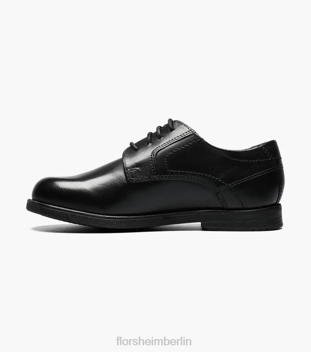 D280505 Schwarz Schuhwerk Kinder Florsheim Midtown Jr. Oxford mit schlichter Zehenpartie