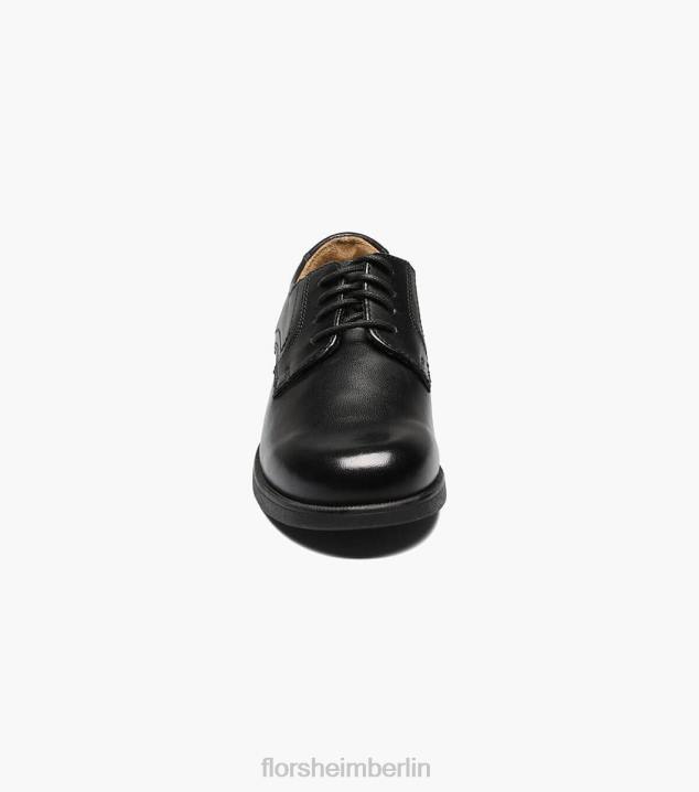 D280505 Schwarz Schuhwerk Kinder Florsheim Midtown Jr. Oxford mit schlichter Zehenpartie