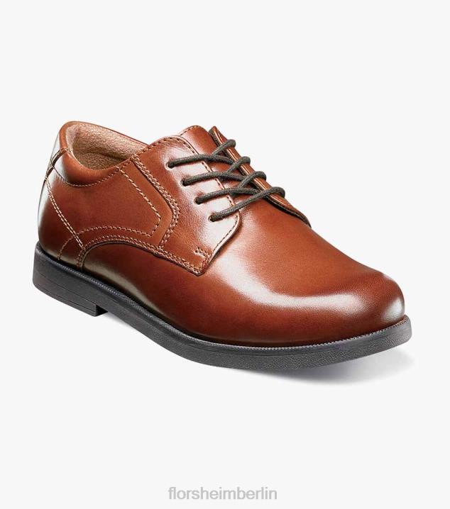 D280506 Cognac Schuhwerk Kinder Florsheim Midtown Jr. Oxford mit schlichter Zehenpartie