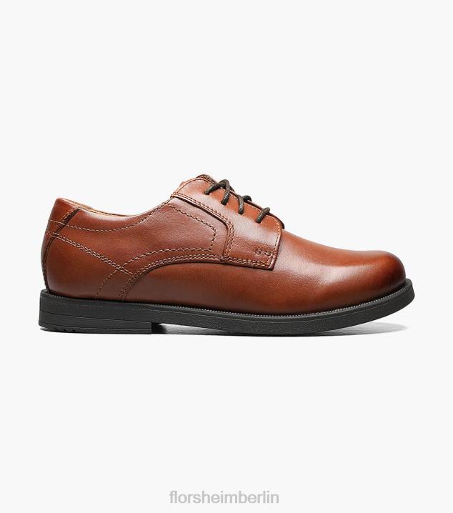 D280506 Cognac Schuhwerk Kinder Florsheim Midtown Jr. Oxford mit schlichter Zehenpartie