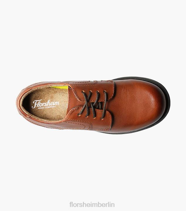 D280506 Cognac Schuhwerk Kinder Florsheim Midtown Jr. Oxford mit schlichter Zehenpartie