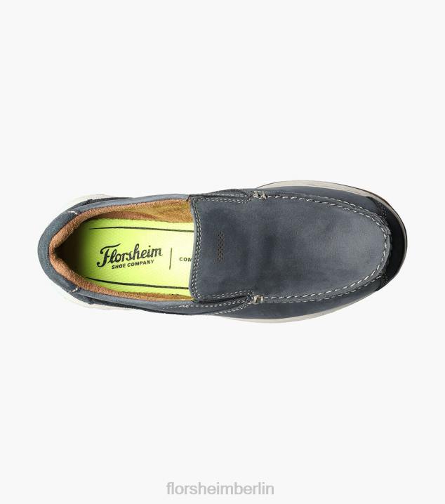 D280464 Indigo Schuhwerk Kinder Florsheim Great Lakes Jr. Moc-Toe zum Hineinschlüpfen